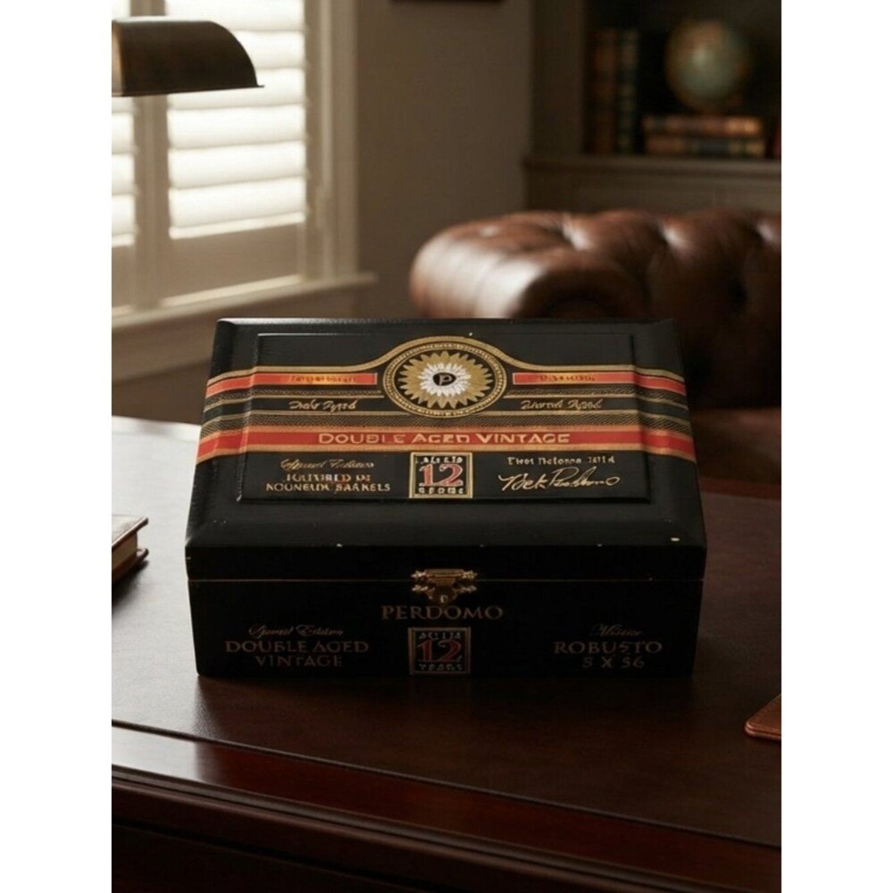 Perdomo Double Aged Vintage EMPTY Cigar Box For Crafts Or Storage